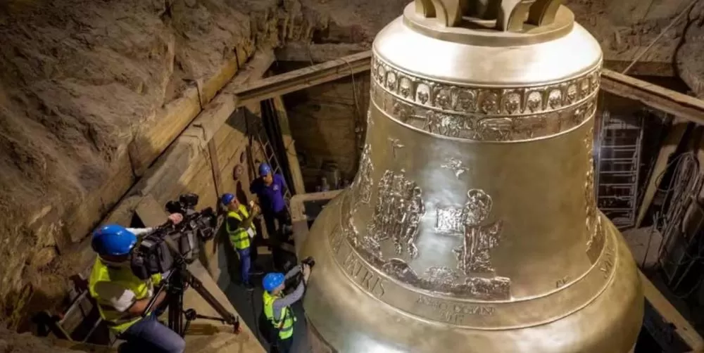 Vox Patris foi produzido na Polônia e será instalado em Trindade, Goiás — Foto: Rduch Bells & Clocks
