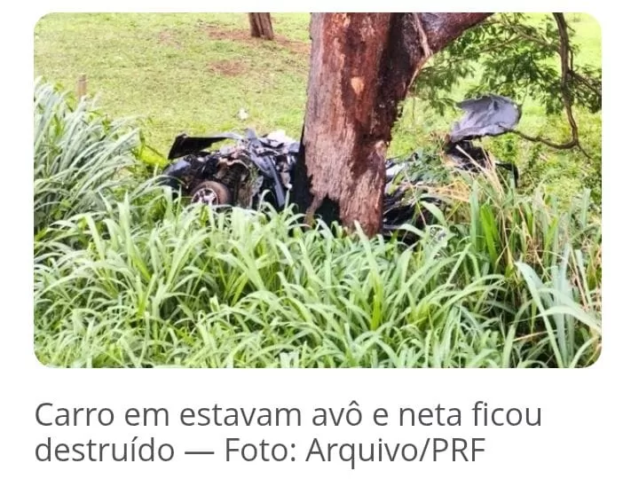 Avô e neta morrem em acidente, e objetos pessoais são roubados.