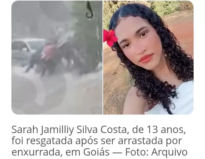 Adolescente arrastada por enxurrada está se recuperando.